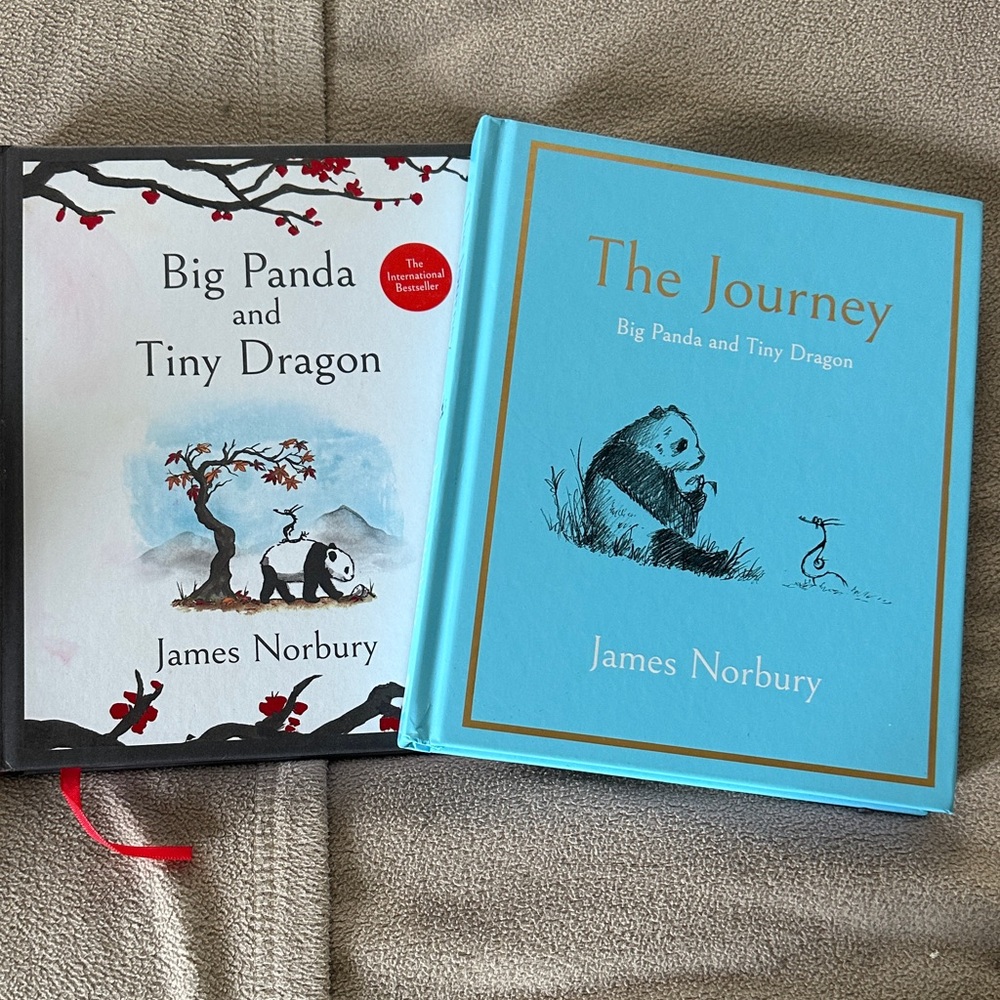 Big Panda and Tiny Dragon & The Journey by James Norbury - Blue and White Covers